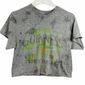 Guiness Custom Bleached Cropped Tee Sz M